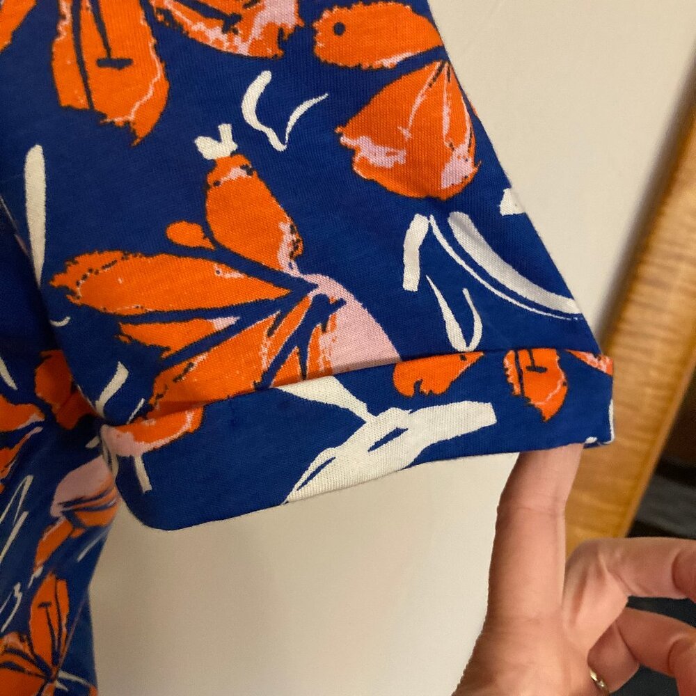 Motto Maxi Tulip Hem Dress Blue Orange Floral - Picture 5 of 9